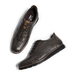 Sapato Casual Masculino Café Couro Black Amsterdam... - JVClay