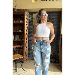 Blusa Cropped Canelado Brusque - Branco - Kamila Karolina 