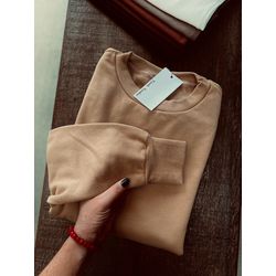 Blusa Moletom Lobato - Nude - Kamila Karolina 