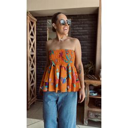 Blusa Londrina - Laranja Estampado - Ana Radi Store
