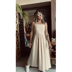 Vestido Midi Floripa - Champanhe - Kamila Karolina 