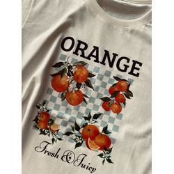 Camiseta T-shirt 100% Algodão Orange - Off - Ana Radi Store