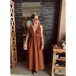 Vestido longo Paraty - Marrom - Ana Radi Store