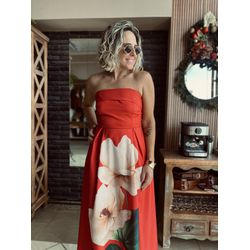 Vestido Barcelos Floral - Vermelho - Ana Radi Store