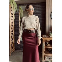 Blusa tricô mousse Caiana - Champagne - Kamila Karolina 