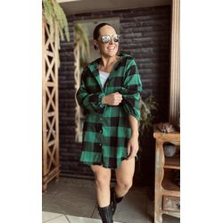 Chemise em Flanela Xadrez Gália - Verde - Kamila Karolina 