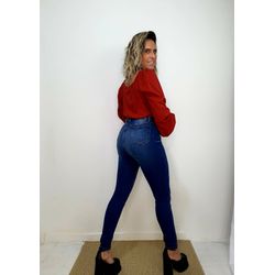 Calça Skinny cos alto Flat Belly - Jeans - Kamila Karolina 