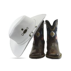 Combo Chapéu em Couro + Bota Texana Feminina Azul ... - Kapell Calçados