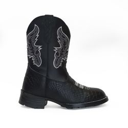 Bota Texana Unissex Infantil em Couro Preto Mustan... - Kapell Calçados