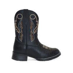 Bota Texana Unissex Infantil em Couro Preto Pampa ... - Kapell Calçados