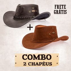 Combo 02 Chapéus Unissex Estilo Americano Barretos...