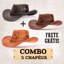 Combo 03 Chapéus Masculinos Estilo Americano Cenou...