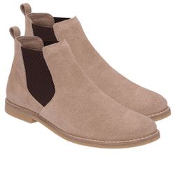 Bota de Couro Legítimo Masculina Areia/Café Linha Chelsea Urban 