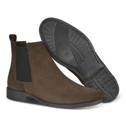 Bota em Couro Legítimo Linha Chelsea Tradicional Café Masculina 