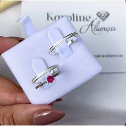 Alianças Liz minimalista com 2 mm prata , namoro c... - Karoline Alianças 