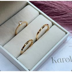 Alianças Torcida com 2 mm com solitario Elisa prat... - Karoline Alianças 