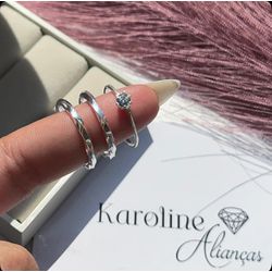 Alianças Torcida com 2 mm com solitario simples - ... - Karoline Alianças 