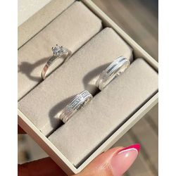 Alianças mini ingrid com 4 mm prata, namoro com so... - Karoline Alianças 