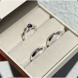 Aliança virginia , namoro com 3 mm com solitario r... - Karoline Alianças 
