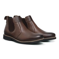 Bota Chelsea Masculina Couro Ref.: 101 floter café... - Kauany Calçados