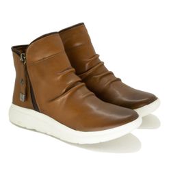 Tênis Cano Alto Feminino de Couro Ref.: 0703 Hornet Caramelo