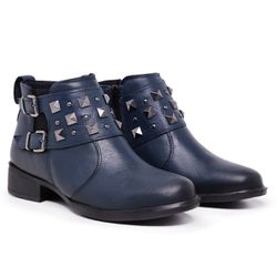 BOTA FEMININA CANO CURTO Ref.: 0845 Azul Marinho