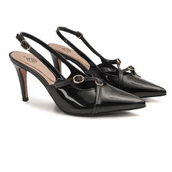 Slingback Iris Preto - Sapatoteca