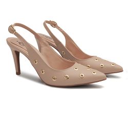 Slingback Floxglove Amêndoa - Sapatoteca