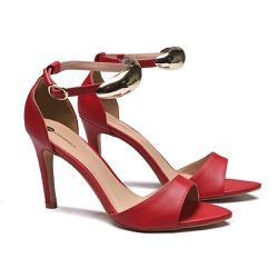 Sandália Leaf Glam Vermelho - Sapatoteca