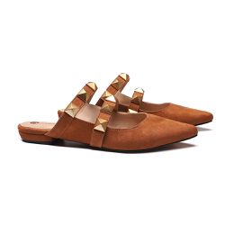 Mule Sahara – Suede Caramelo - Sapatoteca