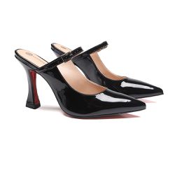 Scarpin Mule Brisa Verniz Preto - Sapatoteca