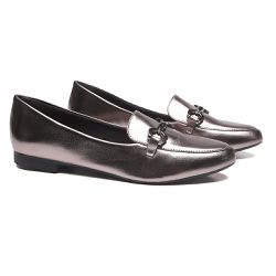 Mocassim Brisa Lux Ouro Prata Velho - Sapatoteca