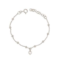 Pulseira Coração Cristal - Infantil (Banho Prata) - KIJOI SEMIJOIAS FINAS