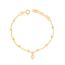 Pulseira Coração Cristal - Infantil - KIJOI SEMIJOIAS FINAS
