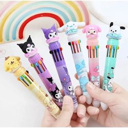 Caneta sanrio 10 cores - 6541392 - Kitsune kawaii store