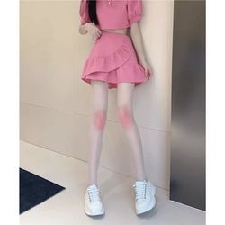 Meia-calça joelho rosado - 6555651 - Kitsune kawaii store
