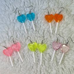 Brincos pirulito coracao glitter - 6550622 - Kitsune kawaii store