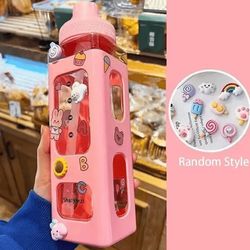 Garrafa rosa quadrada - 6561936 - Kitsune kawaii store