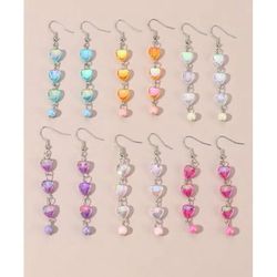 Brincos corações de cristal - 6828644 - Kitsune kawaii store