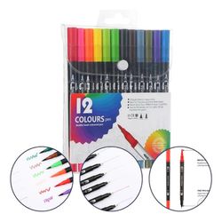 Caneta 2 em 1 brush pen e fine liner (12, 24 e 36 ... - Kitsune kawaii store