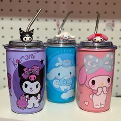 Copo Sanrio com Tampa e canudo - 8326906 - Kitsune kawaii store