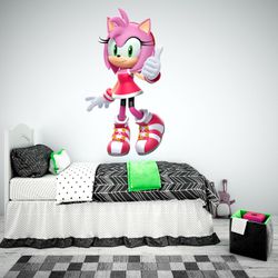 Adesivo Parede Decorativo Sonic - Personagem Amy R... - KRadesivos 