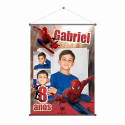 Banner Aniversário Infantil Homem Aranha - BAH-7 - KRadesivos 