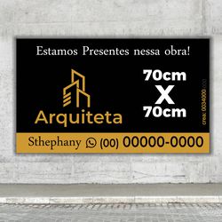 Placa Arquiteta 70x70cm - arqui/02 - KRadesivos 