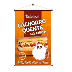 Banner Hot Dog na Chapa - HD003 - KRadesivos 