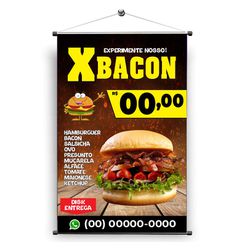 Banner Hambúrguer X-bacon - HAM06 - KRadesivos 