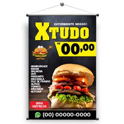 Banner Hambúrguer X-tudo - HAM09 - KRadesivos 