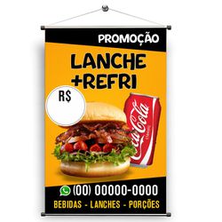Banner Hambúrguer Combo Lanche + Refri - HAM15 - KRadesivos 