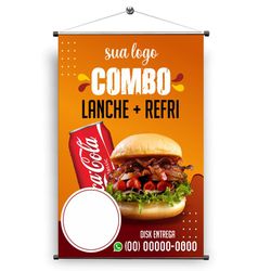 Banner Hambúrguer Combo Lanche e Refri - HAM21 - KRadesivos 