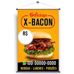 Banner Hambúrguer X-bacon - HAM28 - KRadesivos 